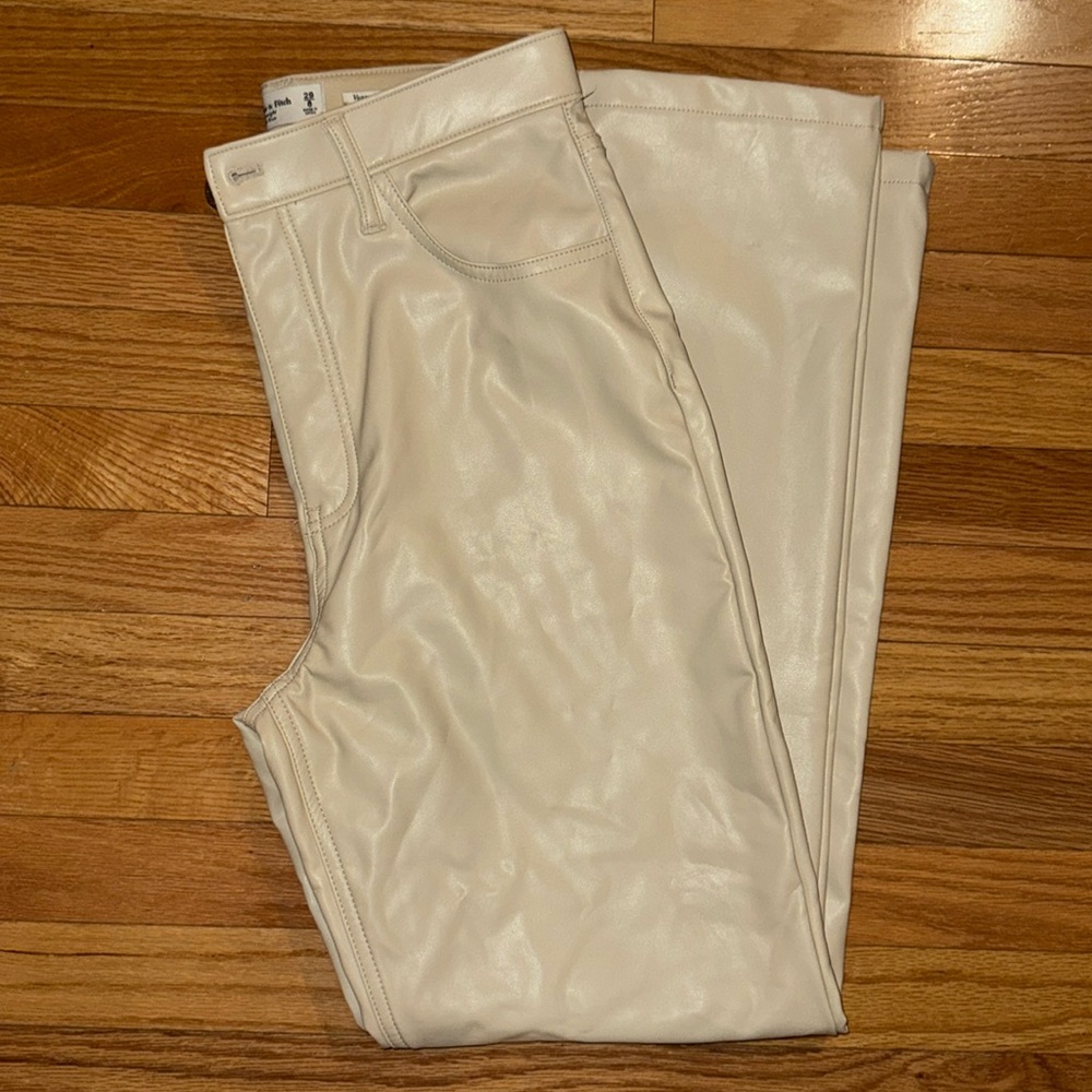 Abercrombie & Fitch vegan leather 90’s straight ultra high rise pants